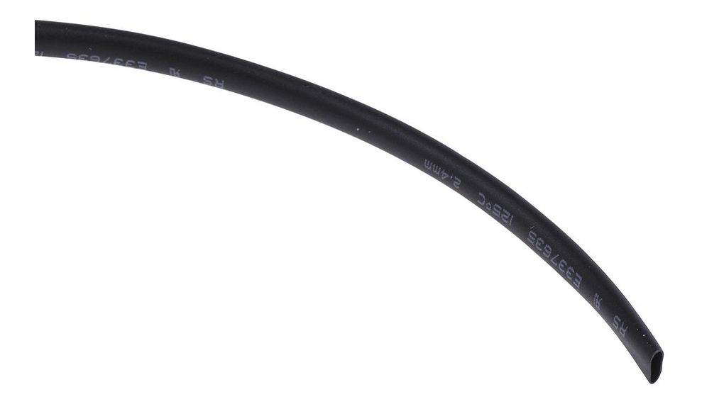Schrumpfschlauch Polyolefin, 1.2 ... 2.4mm, Schwarz, 10m, Rolle à 10 Meter